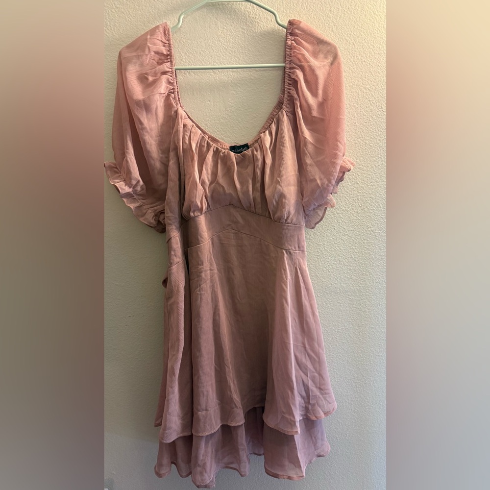 Zenobia Blush Pink Textured Dress